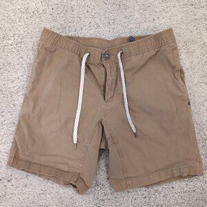 Vuori Ripstop Shorts Mens Size Large Brown Tan Khaki Drawstring Hiking Climbing